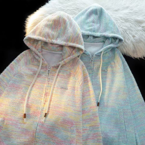 Ladies zip hoodie with slightly structured boucle pattern and practical pockets Amarae