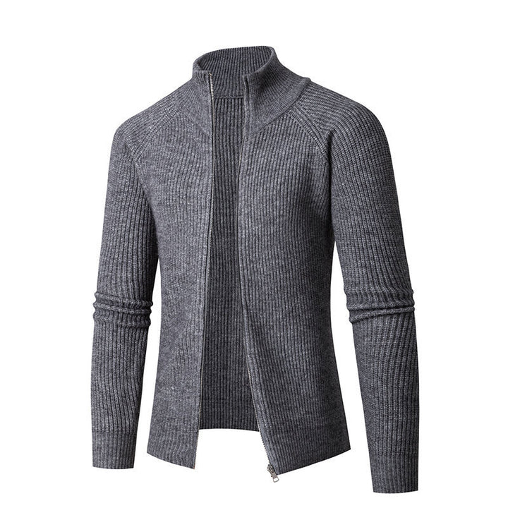 Men's knitted jacket with full zip and high collar Lune London
