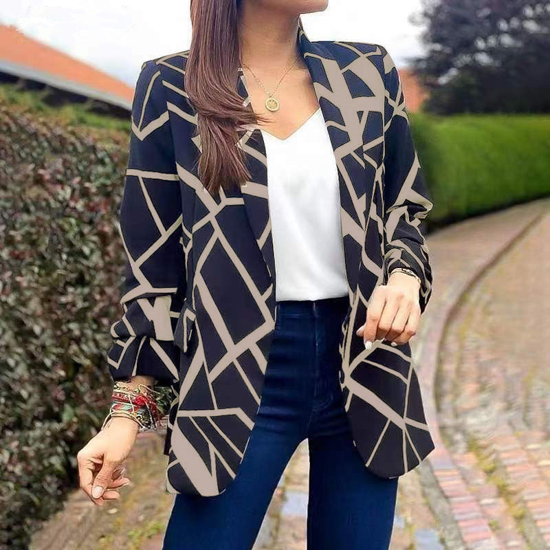 Blazer for women with modern geometric pattern and relaxed fit Lune London