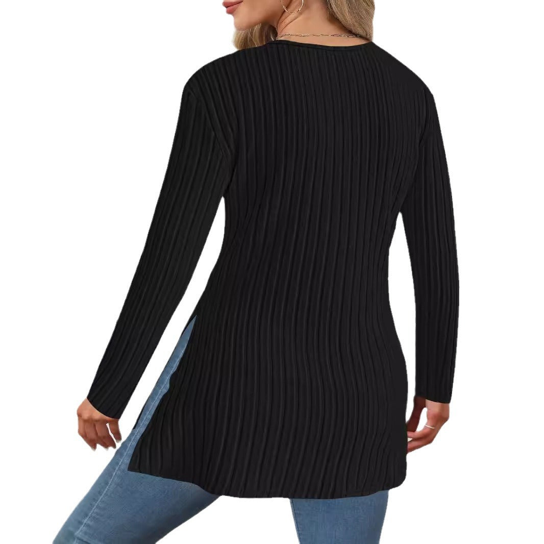 Top à enroulement pour femmes avec un design à côtes texturé et une coupe moderne Amarae