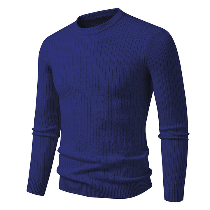 Thick knit sweater for men with elegant braid pattern Lune London