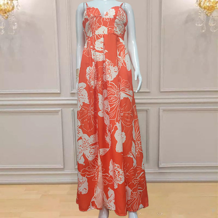 Women's Evening Dress with Exciting Slit and Elegant V-Neck Lune London
