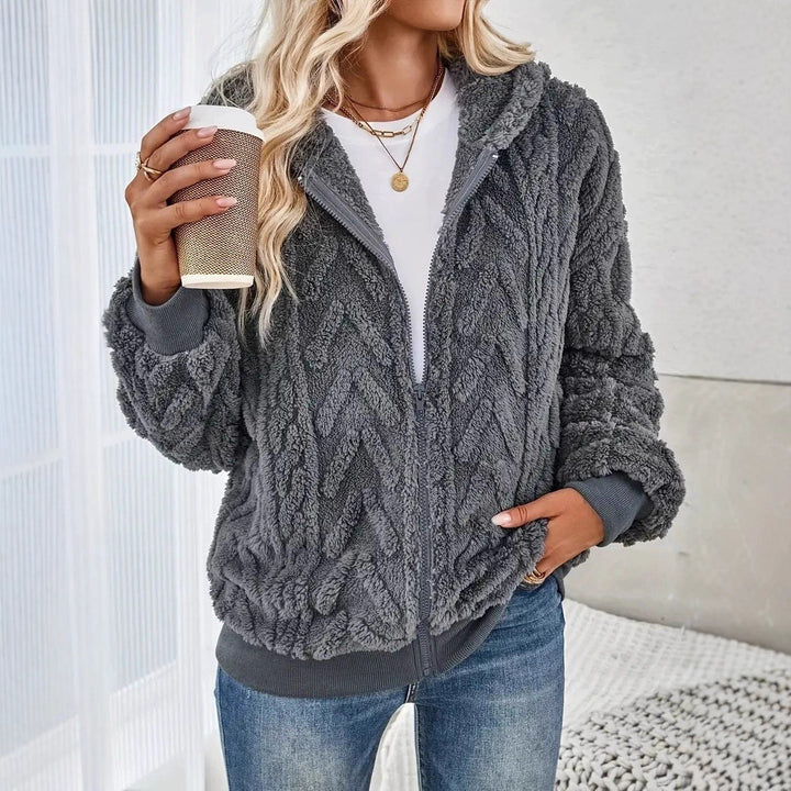 Fleece jacket for women with Lune London texture