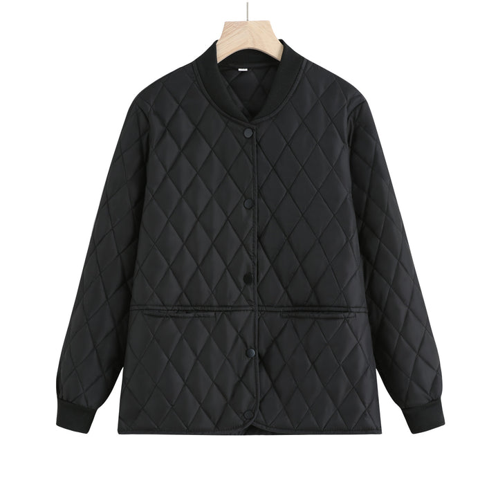 Women's quilted transition jacket with practical pockets and elastic cuffs Lune London