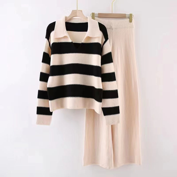 Chic and Stylish Striped Casual Set for Ladies