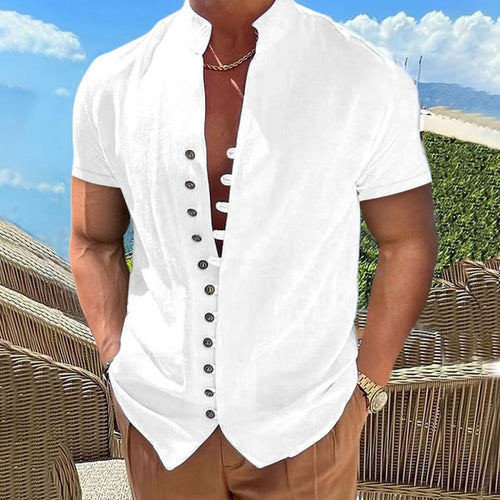 Casual short-sleeved shirt for men with a trendy button design Amarae