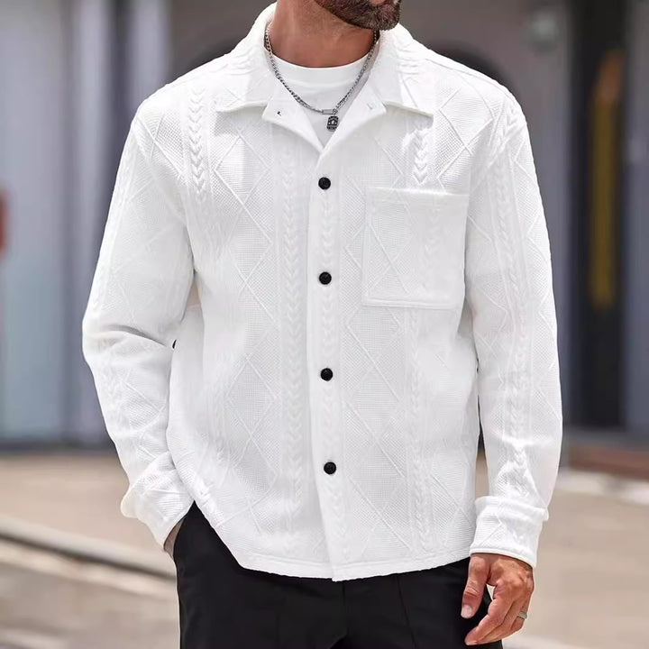 Men's knit shirt with modern design and textured fabric Lune London