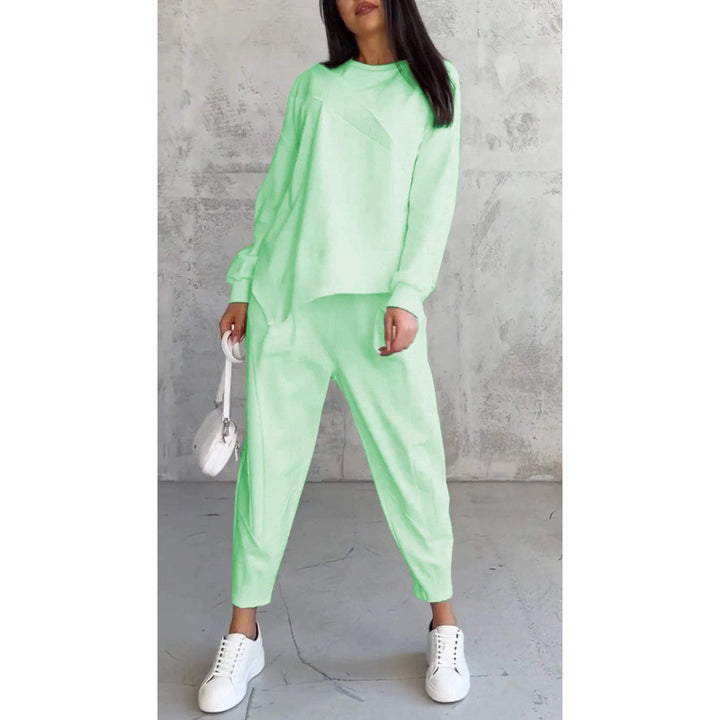 Women's Casual Two-Piece Lounge Set with Oversize Sweatshirt and Tailored Tapered Pants Amarae
