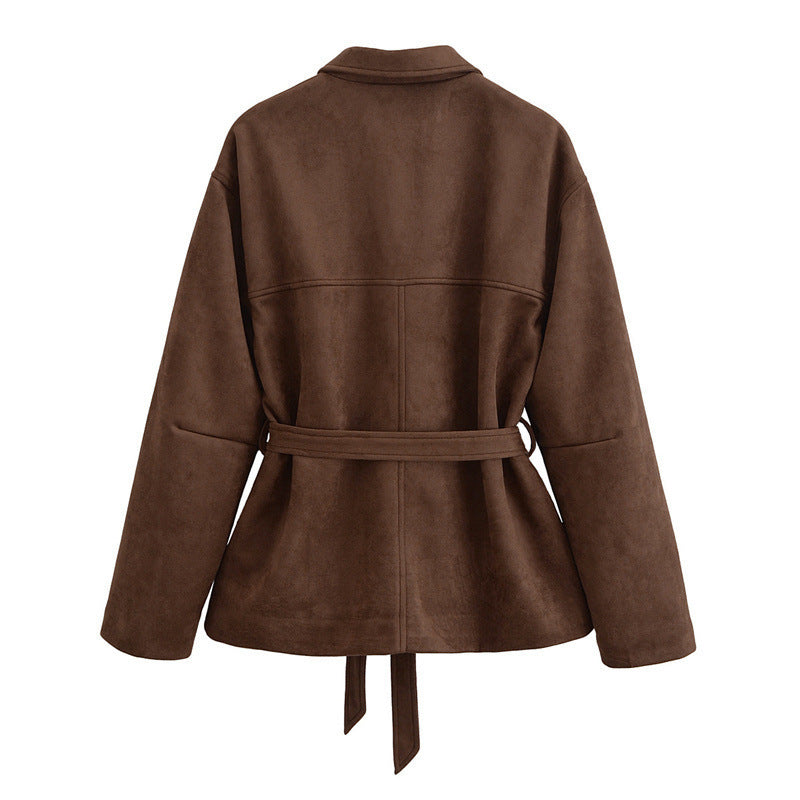 Fashionable women's overshirt jacket with belt Lune London