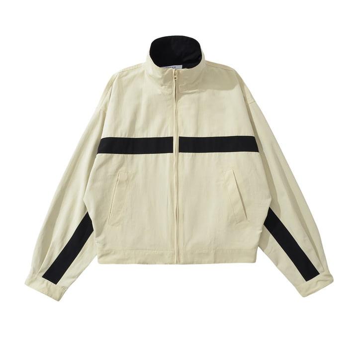Women's Oversize Track Jacket with Stand-Up Collar, Full-Zip and Contrast Stripes Amarae