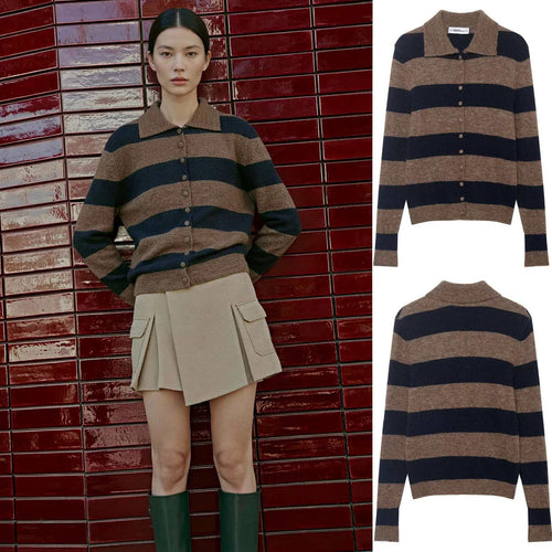 Cardigan Élégant pour Femme avec Design Rayé et Détails de Boutons Chic & Stil