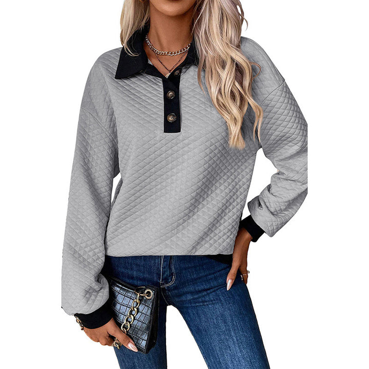 Casual sweatshirt for women with classic polo collar and button details Lune London
