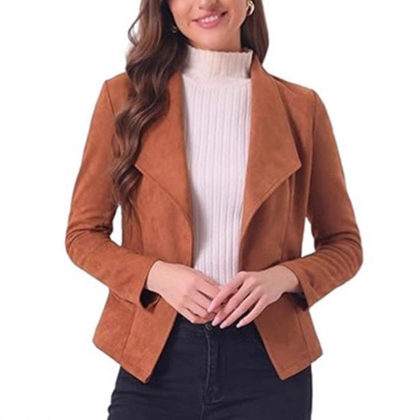 Ladies Elegant Suede Blazer Moon London