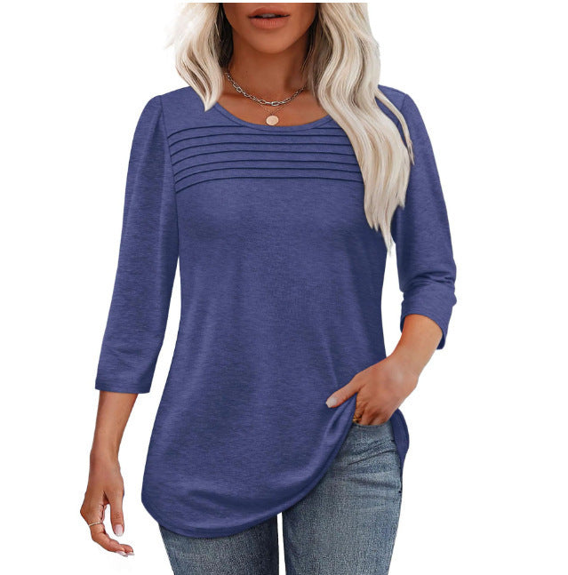 Women’s long sleeve shirt with pleat details Chic & Stil