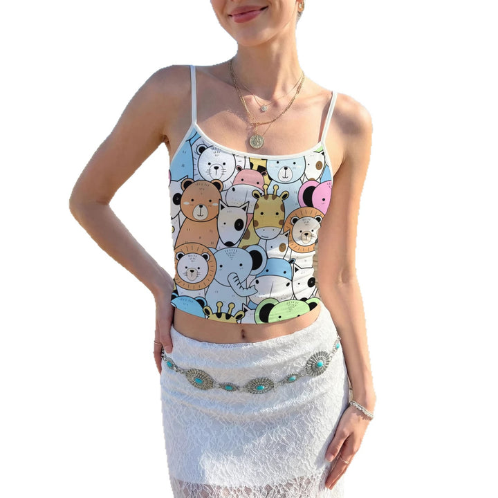 Women's crop top with floral pattern and adjustable straps Lune London