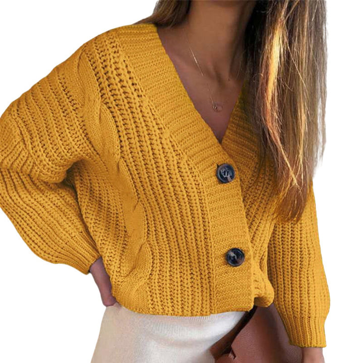 Knitted women's jacket with structured pattern and button details Lune London