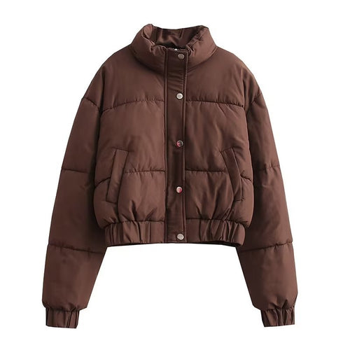 Quilted jacket for women with high collar and practical pockets Amarae