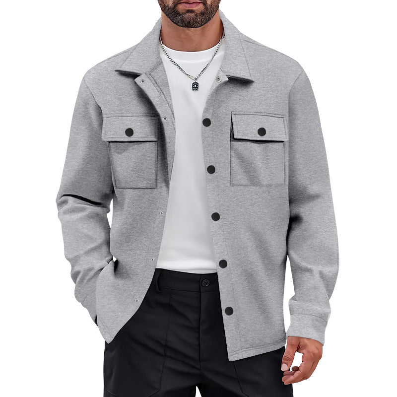 Versatile flannel jacket for men with patch pockets and modern cut Lune London
