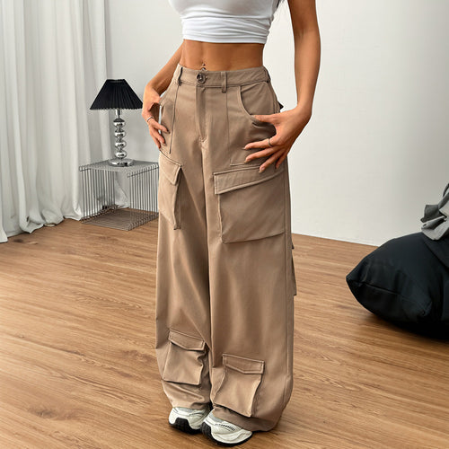 Pantalons cargo larges pour femmes avec poches pratiques et taille élastique Chic & Stil