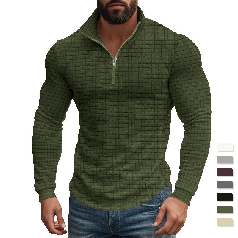 Functional T-shirt for men with high collar and textured design Lune London
