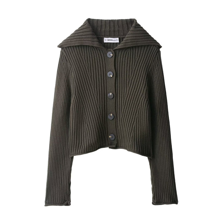 Ladies cropped knit vest with an elegant ribbed pattern Lune London