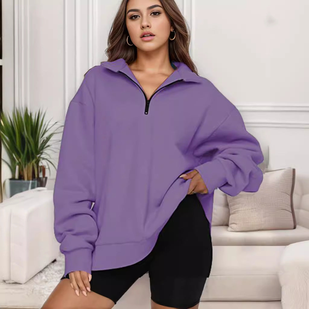 Oversized sweatshirt for women with high collar Amarae