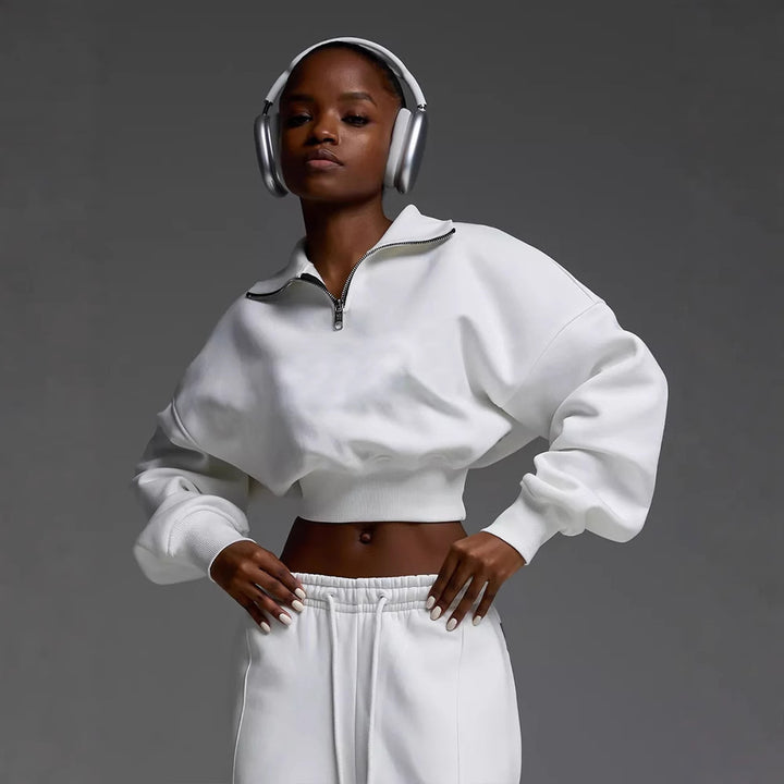 Casual oversized sweatshirt set for women with zipper Lune London
