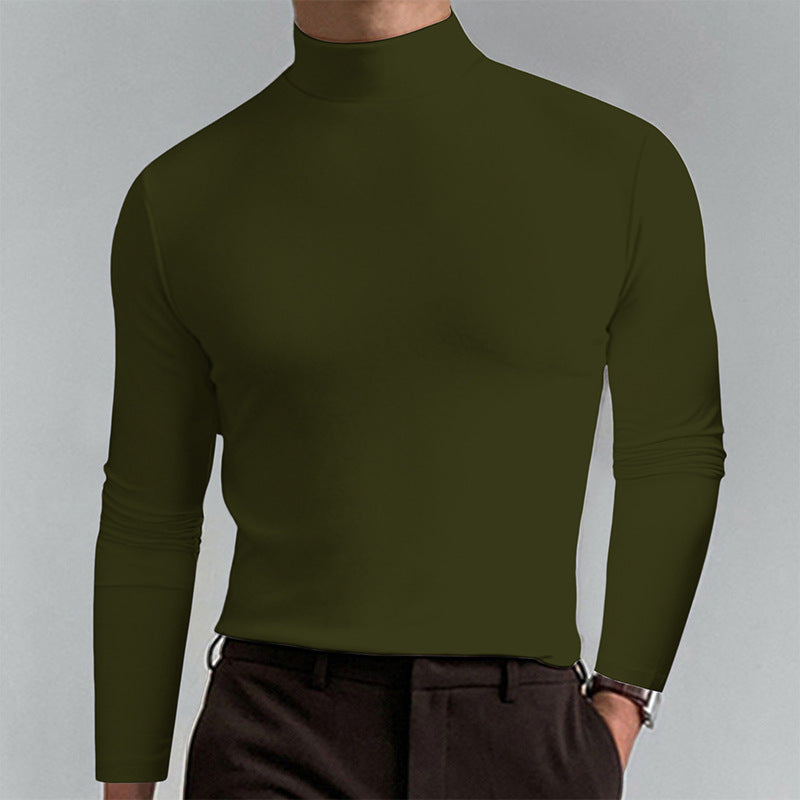 Men's elegant long sleeve T-shirt with high collar Lune London