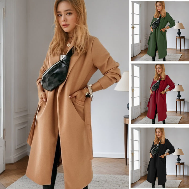 Trendy long jacket for women with practical pockets Amarae