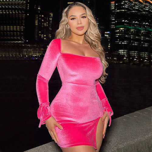 Robe mini femme avec des manches bouffantes élégantes et un dos ouvert Chic & Stil