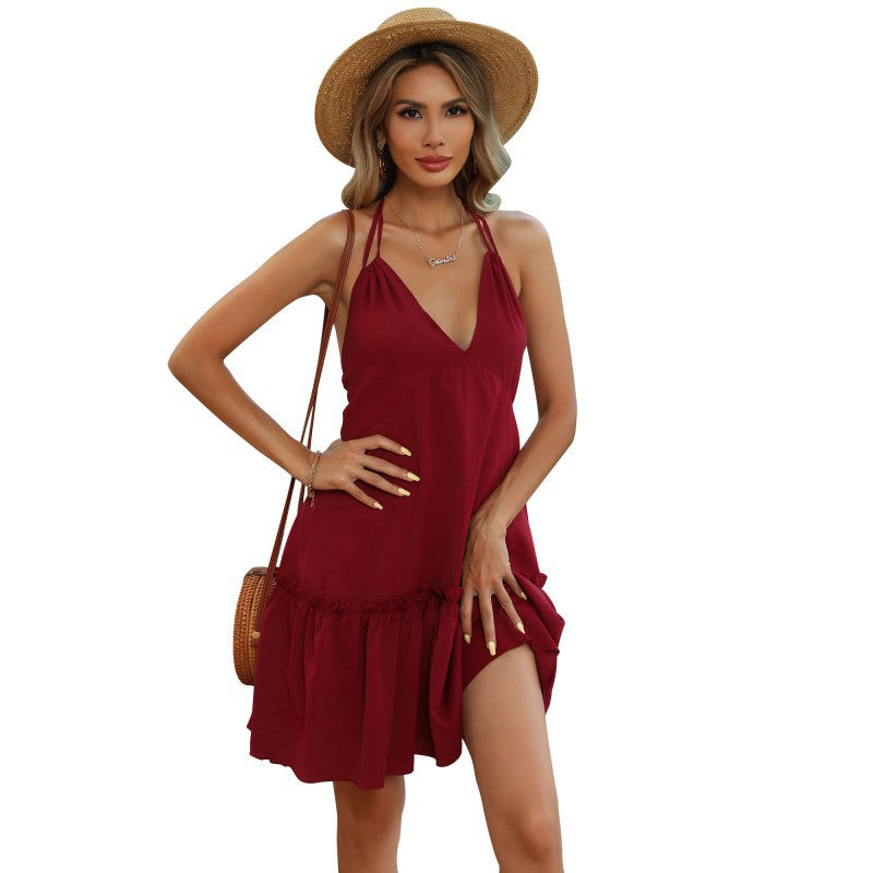 Mini A-line summer dress for women with adjustable straps Lune London