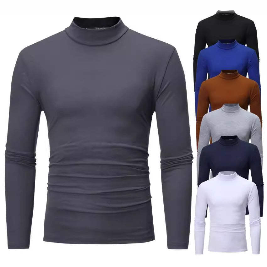 Elegant t-shirt for men with a soft jersey roll neck Lune London