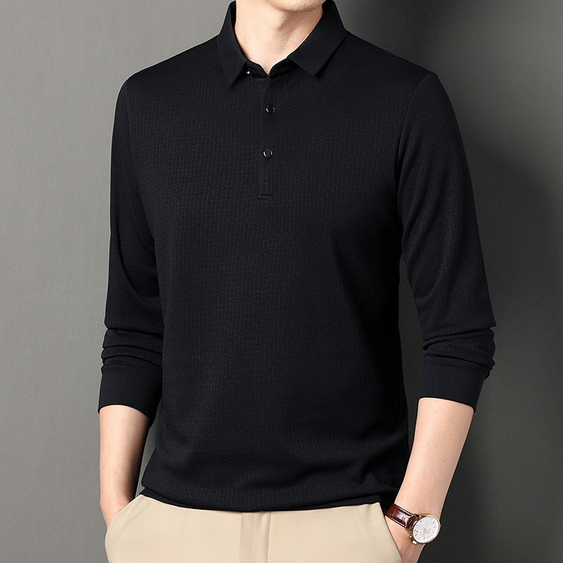 Long sleeve polo shirt for men with structured design and modern cut Lune London