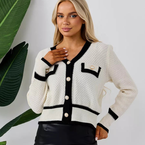 Cardigan femme avec poches et détail de bouton Chic & Stil