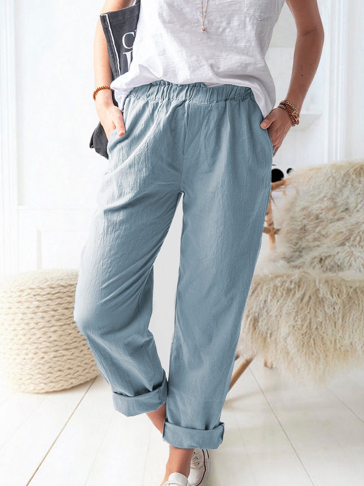 Casual tailored linen pants for women Lune London