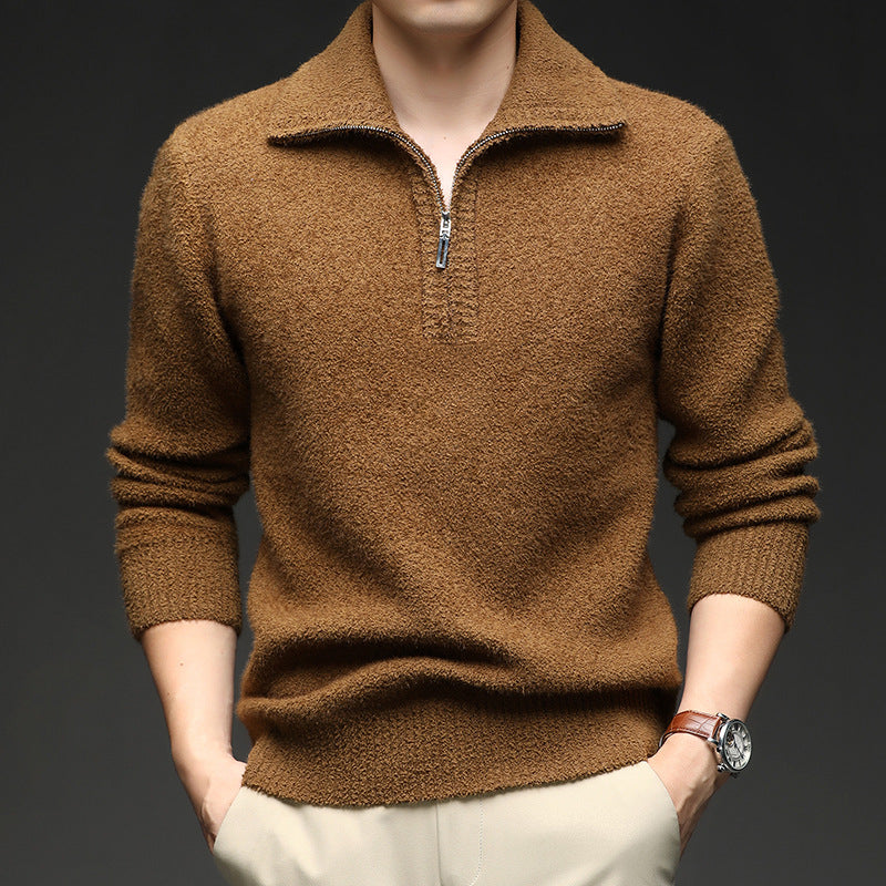Men's sweater with high collar and zipper Lune London