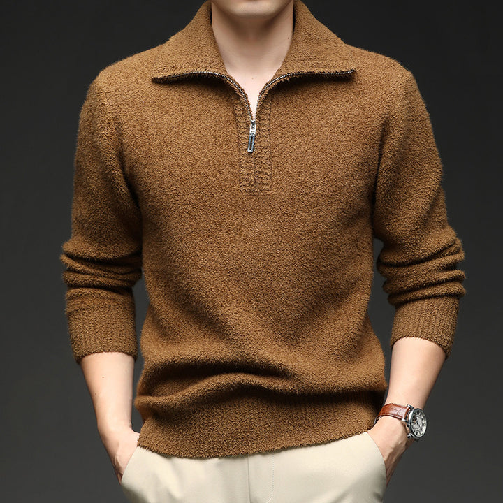 Men's sweater with high collar and zipper Lune London