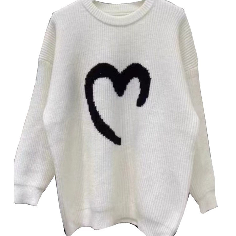 Sweater surdimensionné pour femmes avec motif de smiley tricoté Chic & Stil