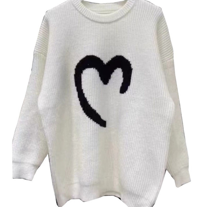 Sweater surdimensionné pour femmes avec motif de smiley tricoté Chic & Stil