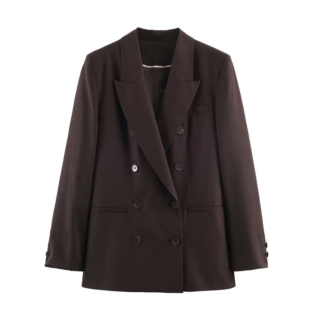 Women's high-waisted, straight-cut suit trousers with crease Amarae