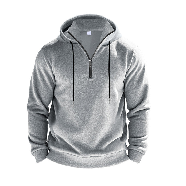 Men's modern hoodie with half zipper and kangaroo pocket Lune London