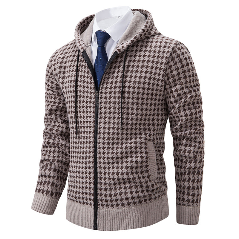 Elegant and comfortable men's cardigan with hood Lune London