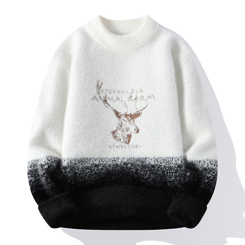 Ladies Cozy Winter Sweater with Creative Pattern and High Collar Lune London