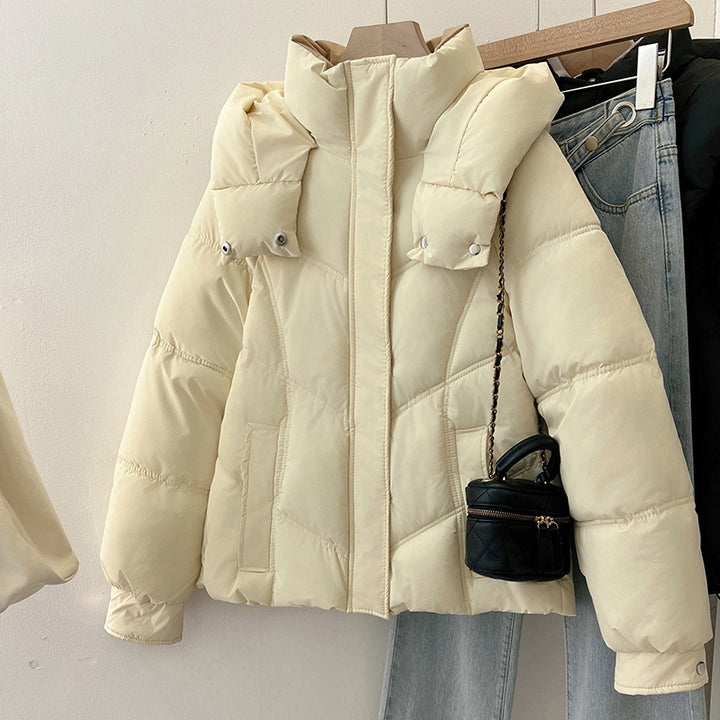 Quilted jacket with stand-up collar for women with practical pockets Lune London