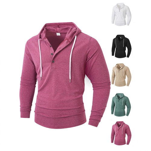 Men's hoodie with modern button closure and breathable fabric Amarae