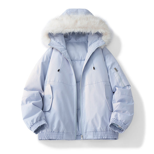 Ladies warm winter jacket with removable hood and luxurious synthetic fur Amarae