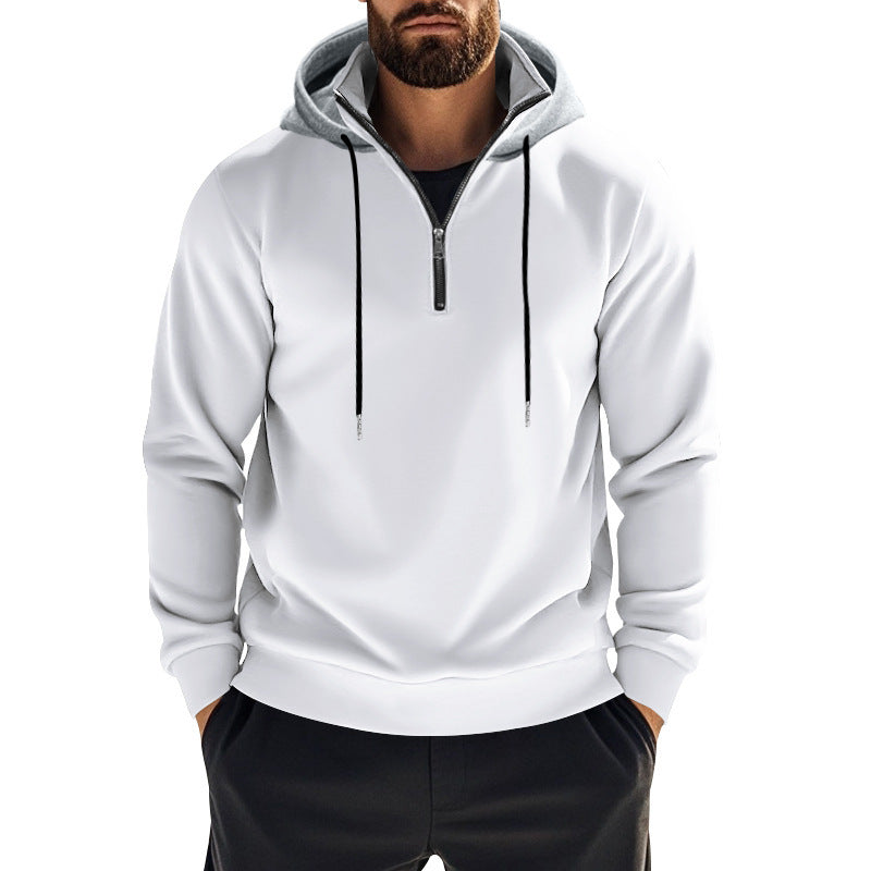 Men's sporty hoodie with modern zipper and kangaroo pocket Lune London