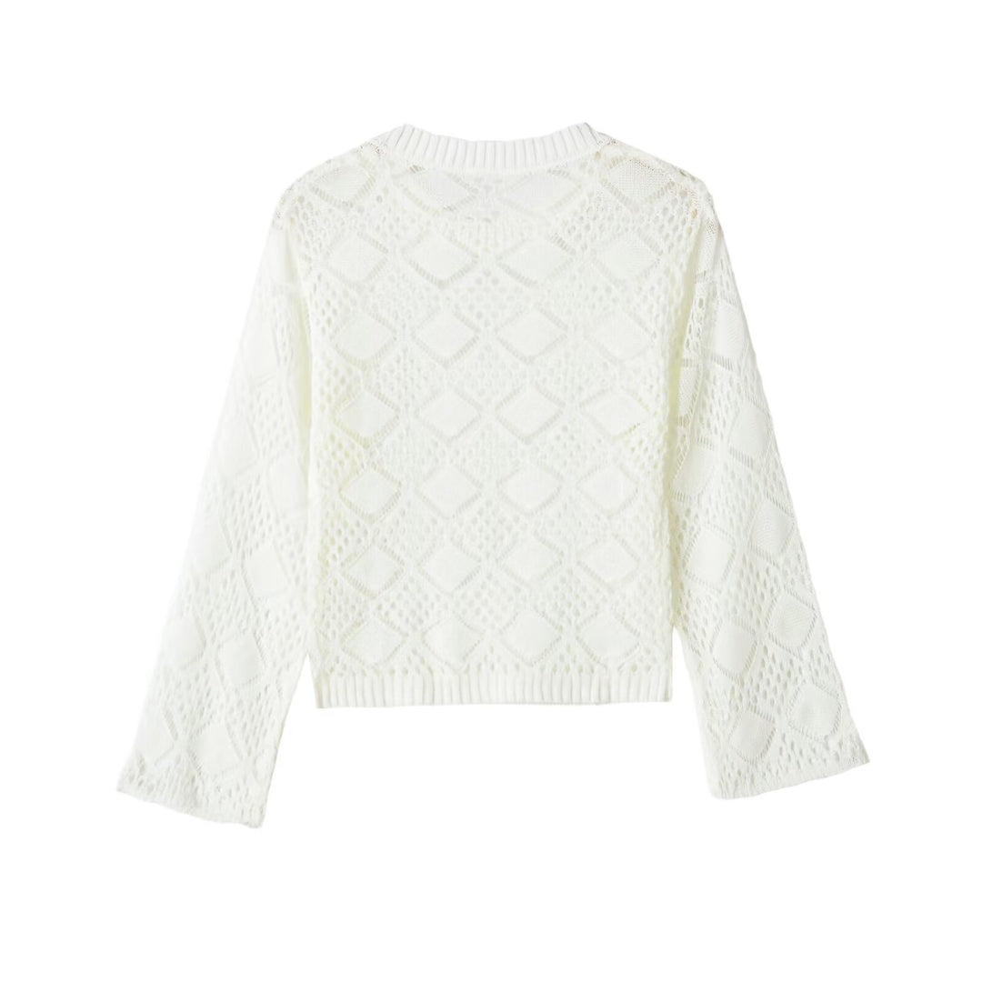 Women's Lo... pullover with diamond pattern and round neck Amarae