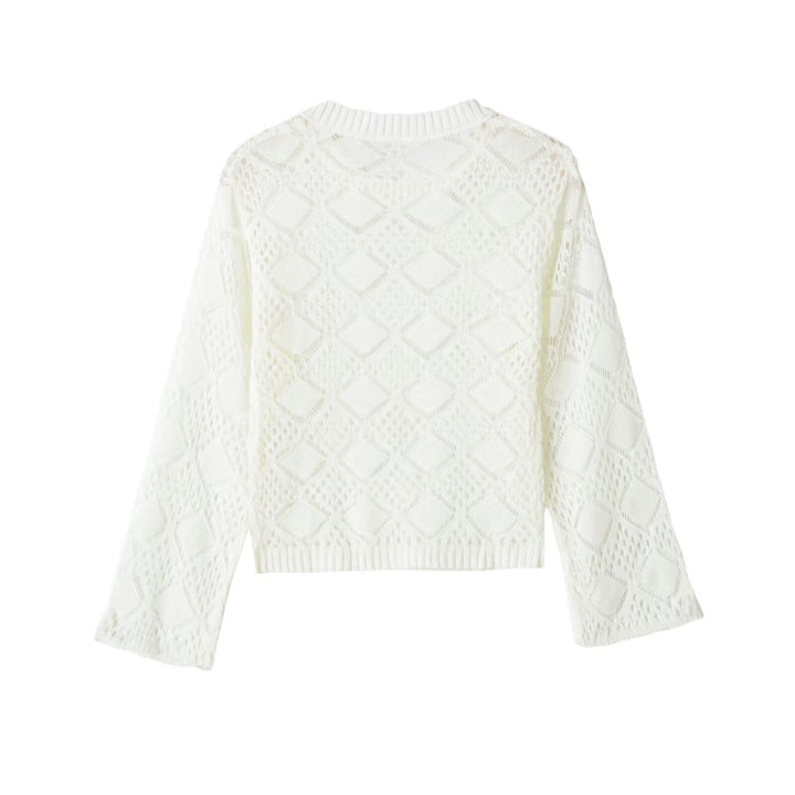 Women's Lo... pullover with diamond pattern and round neck Amarae