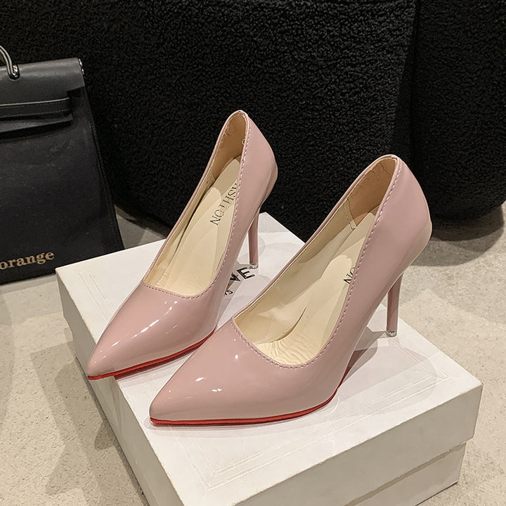Elegant Ladies High Heels with Pointed Toe and Transparent Heel Lune London